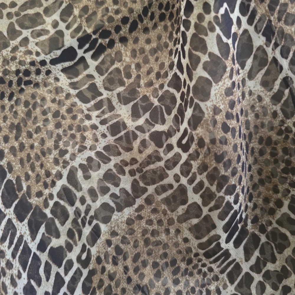 Fun to Wear Lightweight Shawl Scarf‎ in Earth Tones and Snake-Like Print